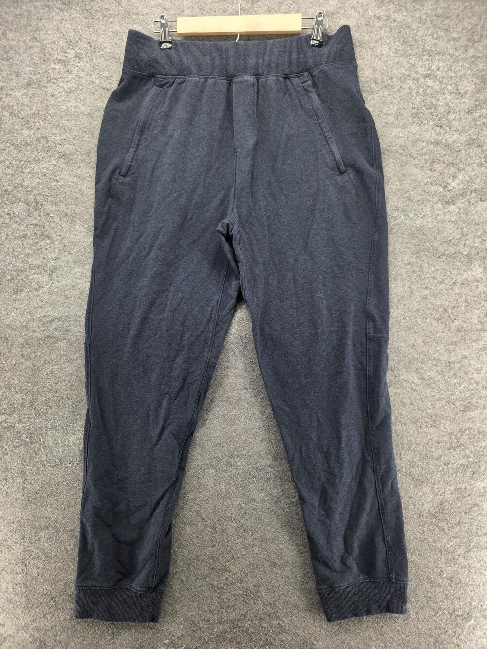 Lululemon Jogger Pants Womens L Blue French Terry Slim Pockets Activewear